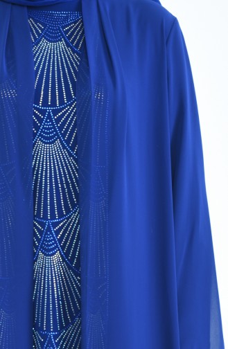 Robe de Soirée Grande Taille 6265-06 Bleu Roi 6265-06