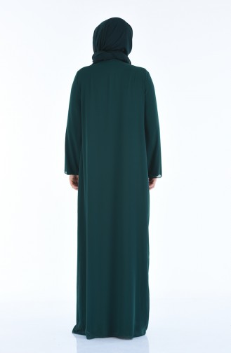 Emerald Green Hijab Evening Dress 6265-07