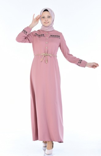 Besticktes Kleid 4285-04 Puder Rosa 4285-04