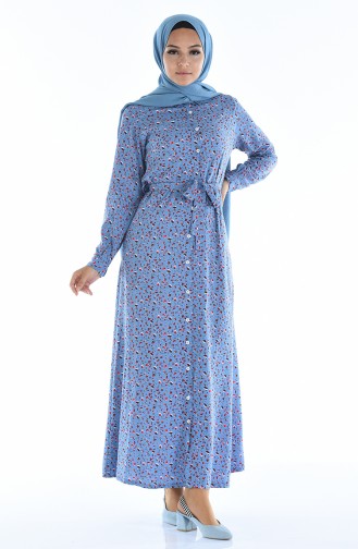 Ice Blue Hijab Dress 0322-03