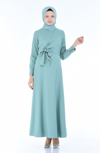 Green Almond Hijab Dress 2080-03