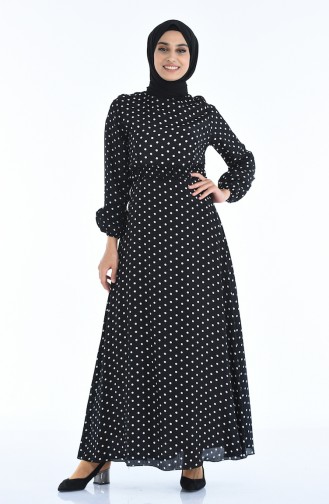 Polka Dot Kleid 8345-01 Schwarz 8345-01