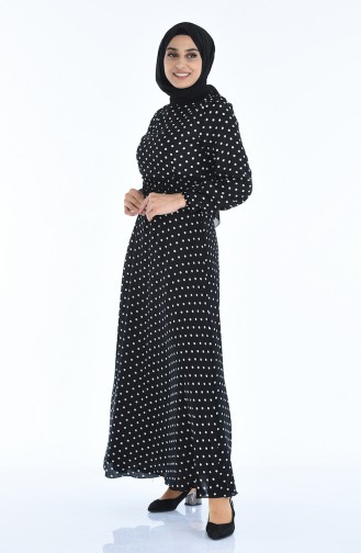 Polka Dot Kleid 8345-01 Schwarz 8345-01