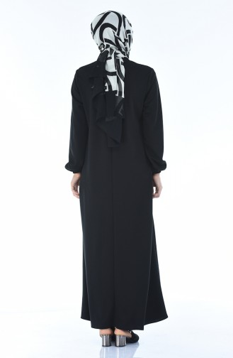 Black Hijab Dress 8370-02