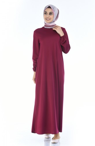 Plum Hijab Dress 8370-03