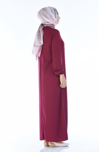 Plum Hijab Dress 8370-03