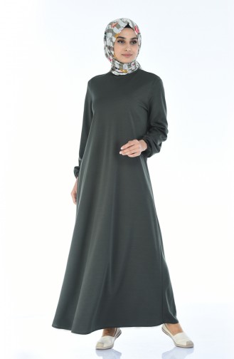 Khaki Hijab Dress 8370-05