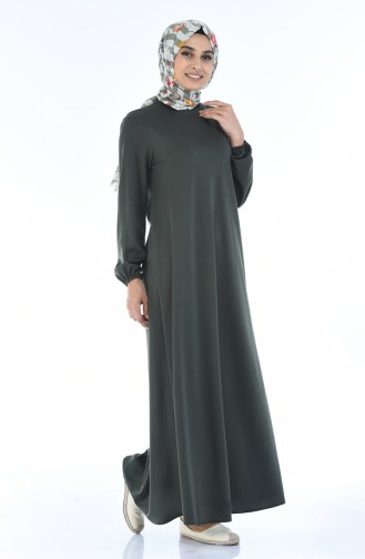 Khaki Hijab Dress 8370-05