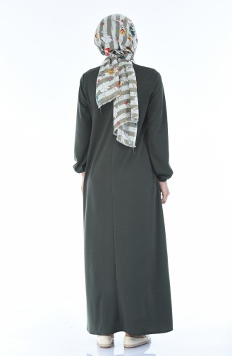 Khaki Hijab Dress 8370-05