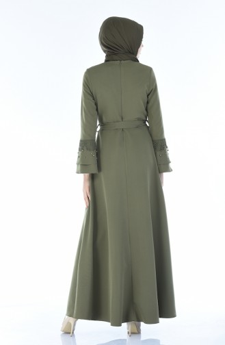 Khaki Hijab Dress 8Y3830400-03