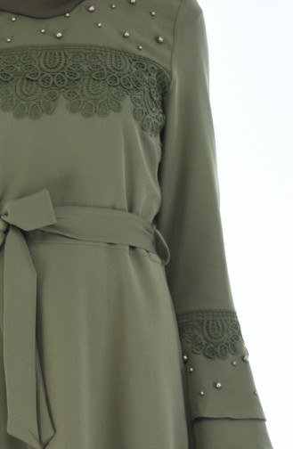 Khaki Hijab Dress 8Y3830400-03