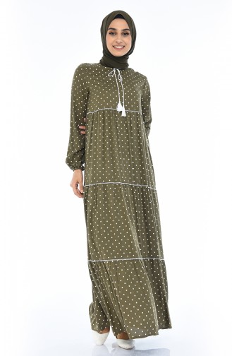 Khaki Hijab Dress 4060-01