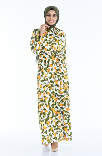 Khaki Hijab Dress 1046H-01