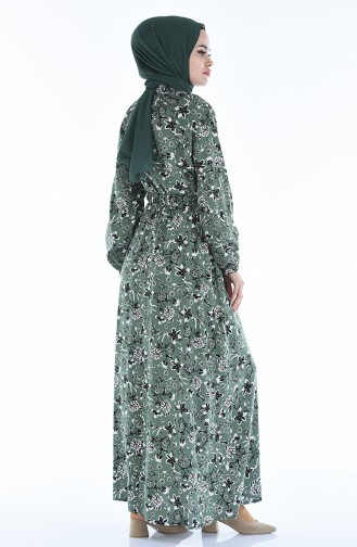 Khaki Hijab Dress 1046J-01
