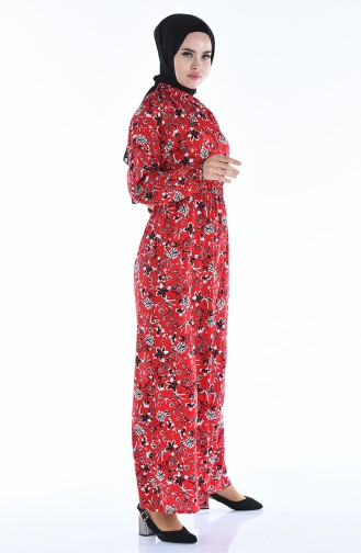 Red Hijab Dress 1046J-02