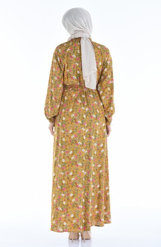 Mustard Hijab Dress 1046K-02