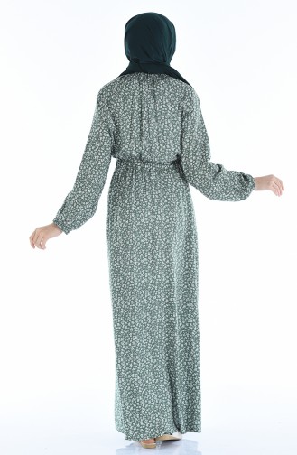 Khaki Hijab Dress 1046M-02