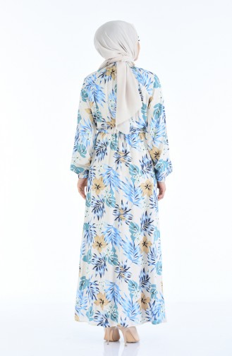 Beige Hijab Dress 1046N-01