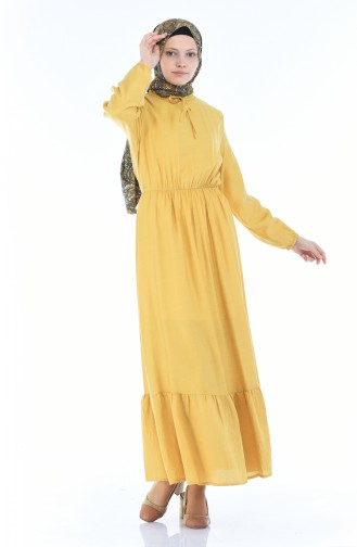 Gummi Kleid aus Aerobin Stoff  1957-01 Senf 1957-01
