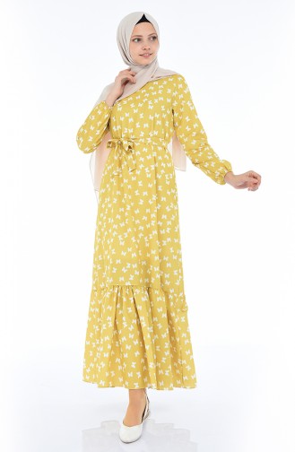 Mustard Hijab Dress 5032-01