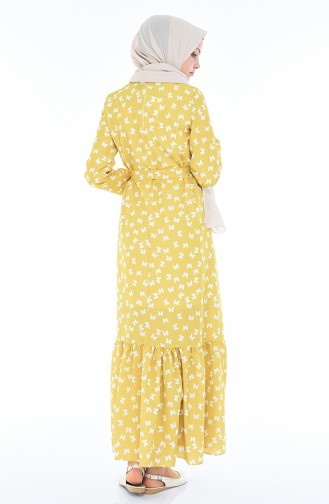 Mustard Hijab Dress 5032-01