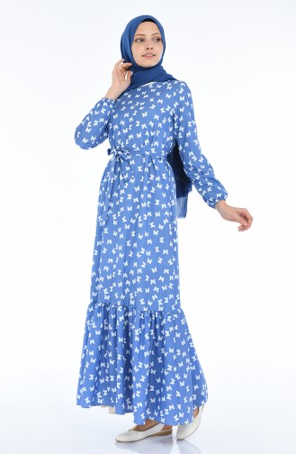 Saxe Hijab Dress 5032-02