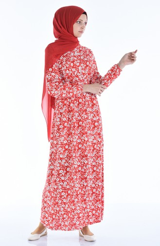 Red Hijab Dress 4242-04