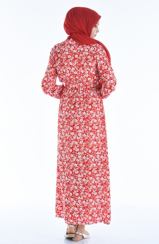 Red Hijab Dress 4242-04