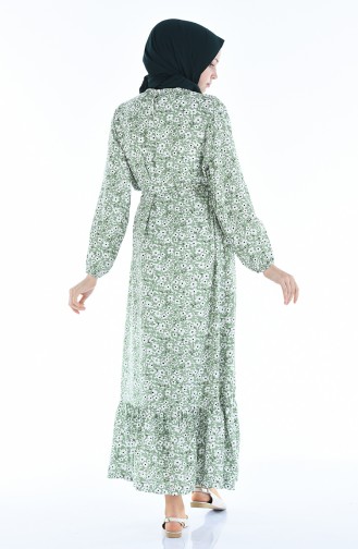 Green Hijab Dress 4250-03