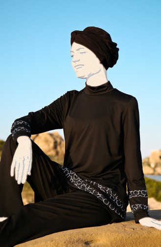 Hijab Badeanzug 1974-01 Schwarz 1974-01