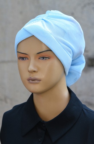 Bonnet Plissé avec Noeud 1045-01 Bleu Bébé 1045-01