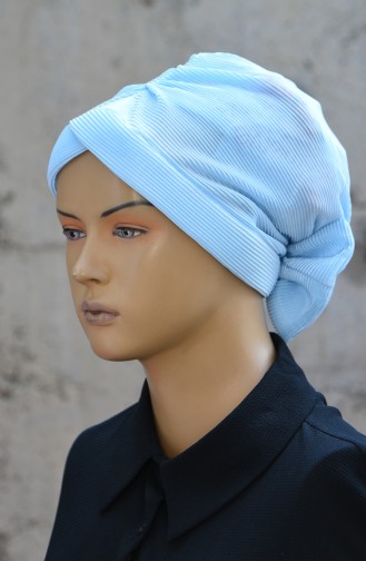 Bonnet Plissé avec Noeud 1045-01 Bleu Bébé 1045-01