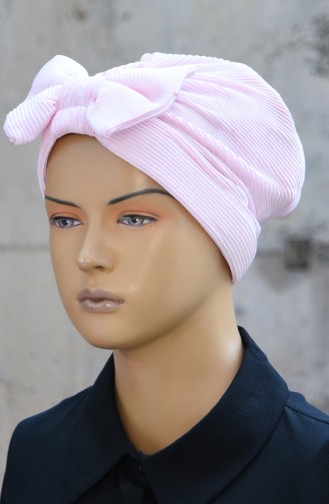 Bonnet Plissé avec Noeud 1045-03 Rose Poudre 1045-03