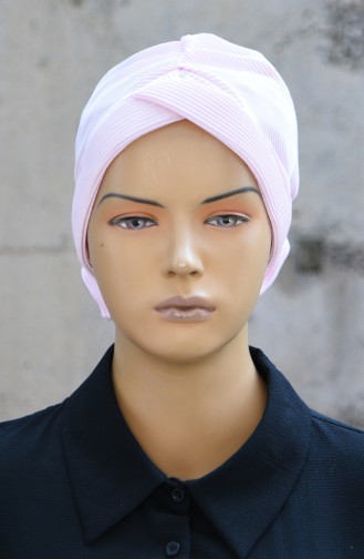 Bonnet Plissé avec Noeud 1045-03 Rose Poudre 1045-03