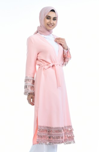 Abaya a Paillettes 11707-03 Rose 11707-03