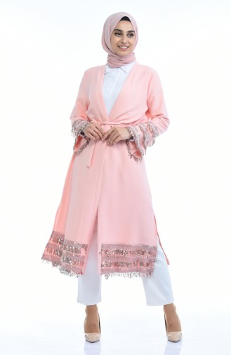 Abaya a Paillettes 11707-03 Rose 11707-03