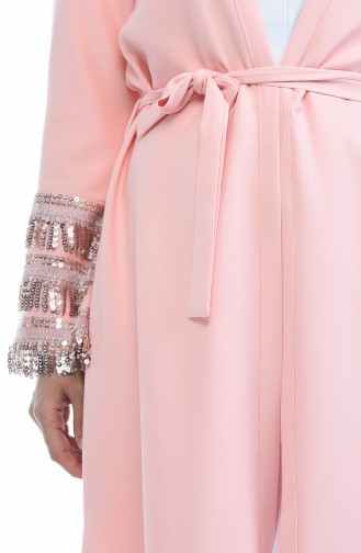 Abaya a Paillettes 11707-03 Rose 11707-03