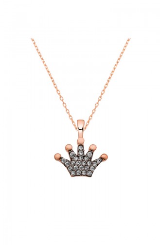 Damen König Krone Muster Zirkon 925 Sterling Silber Halskette MKLY-364 364