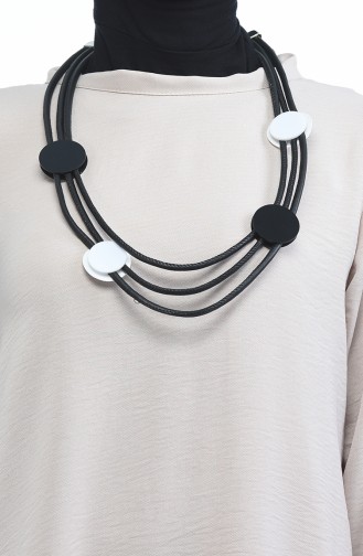 Collier Pour Femme F111 Noir Blanc 111