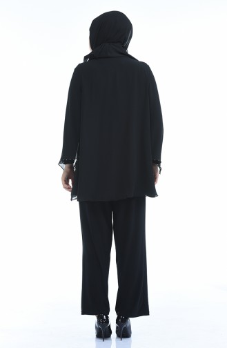 Ensemble Deux Pieces Tunique Pantalon Grande Taille 3148-03 Noir 3148-03