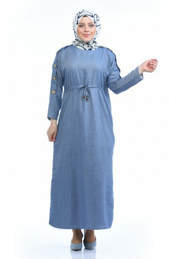 Ice Blue Hijab Dress 0315-06