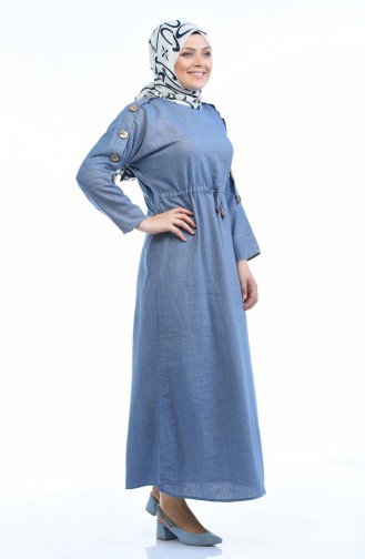 Ice Blue Hijab Dress 0315-06