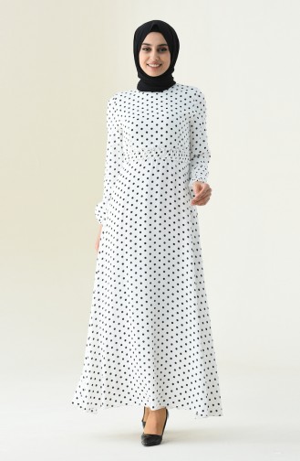 Polka Dot Kleid 8345-02 Weiss 8345-02