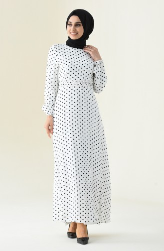 Polka Dot Kleid 8345-02 Weiss 8345-02