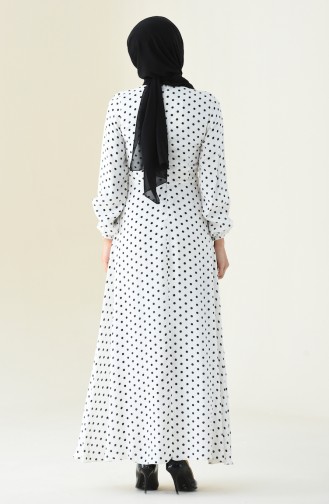 Polka Dot Kleid 8345-02 Weiss 8345-02