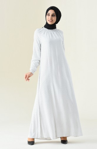 White Hijab Dress 8347-02