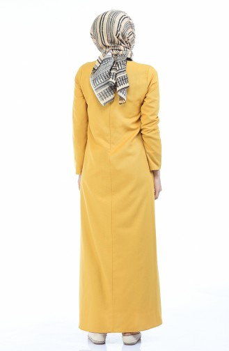 Robe Froncée avec Poches 3092-11 Jaune 3092-11