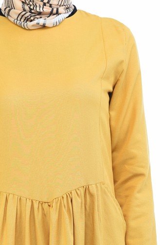 Robe Froncée avec Poches 3092-11 Jaune 3092-11