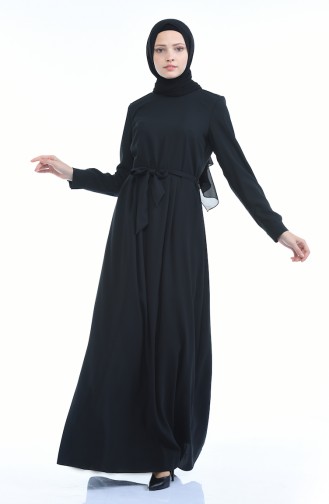 Schwarz Hijab Kleider 60032-04