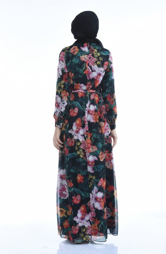 Green Hijab Dress 60036-01